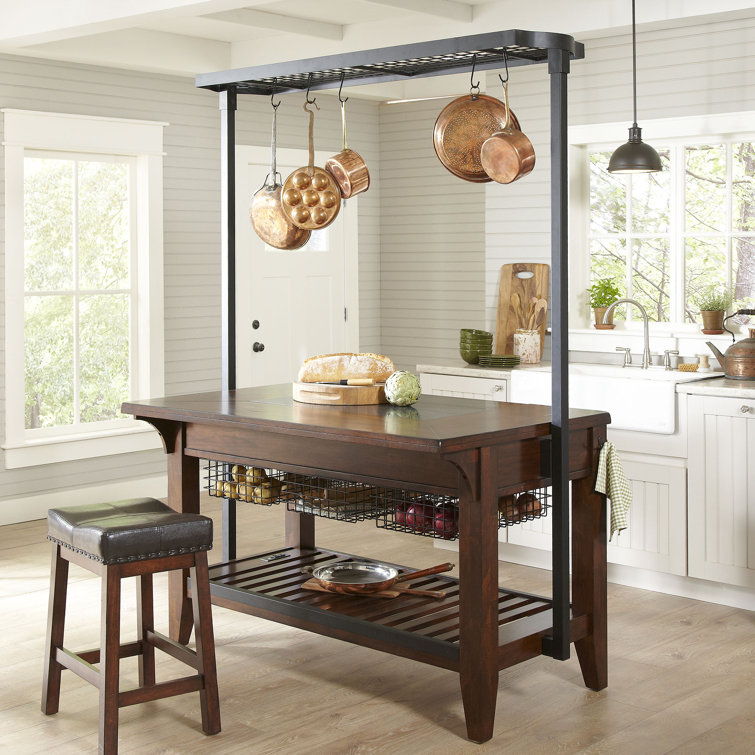 Kitchen Island Pot Rack With Lights Things In The Kitchen